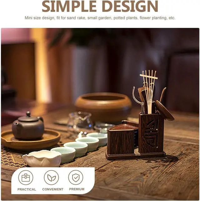 Alt view image 6 of 7 - HEALLILY 6pcs Bamboo Zen Garden Rakes Meditation Sand Mini Zen Garden Tools Accessories for Home Office Table Decoration
