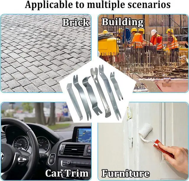 Alt view image 6 of 6 - 6 Pack Paver Tool Stainless Steel Paver Extractor Tool Paver Removal Tool Paver Lifting Tool with Multipurpose Tool Pouch Bag for Garden Lawn Yard Patio Paver Brick Block Replacement