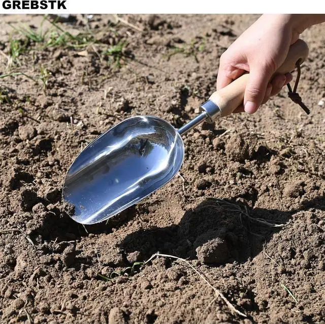 Alt view image 7 of 7 - GREBSTK Garden Hand Large Capacity Fertilizer Scoop Soil Shovel Stainless Steel Gardening Trowel for Transplanting, Digging, Planting, Cultivation