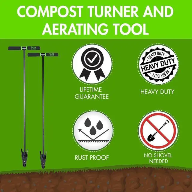 Alt view image 4 of 7 - Yard Butler- Compost Aerator - Durable Aerator for Easy Compost Mixing - Aerate & Circulate for Faster Decomposition - Easy-to-Use Tiller - Ergonomic Composting Tool