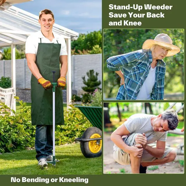 Alt view image 2 of 7 - Ohuhu Weed Puller Tool, Detachable Stand-Up Weed Puller Tool with Long Handle, Stainless Steel 3-Claw Weed Remover Tool, Easily Remove Weeds Without Bending, Pulling, Kneeling for Elder