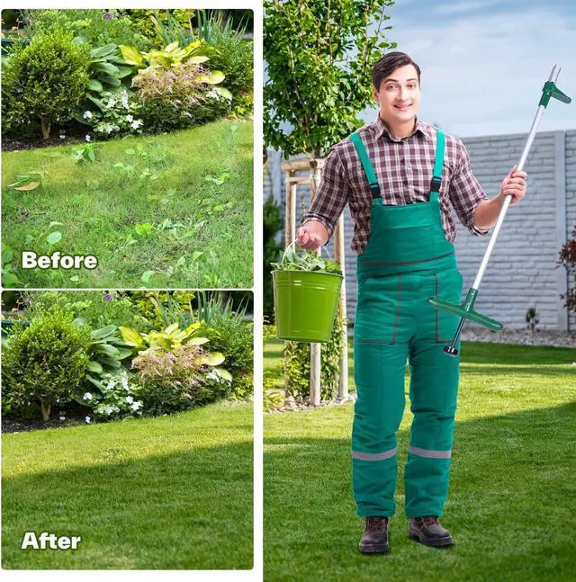 Alt view image 6 of 7 - Ohuhu Weed Puller Tool, Detachable Stand-Up Weed Puller Tool with Long Handle, Stainless Steel 3-Claw Weed Remover Tool, Easily Remove Weeds Without Bending, Pulling, Kneeling for Elder