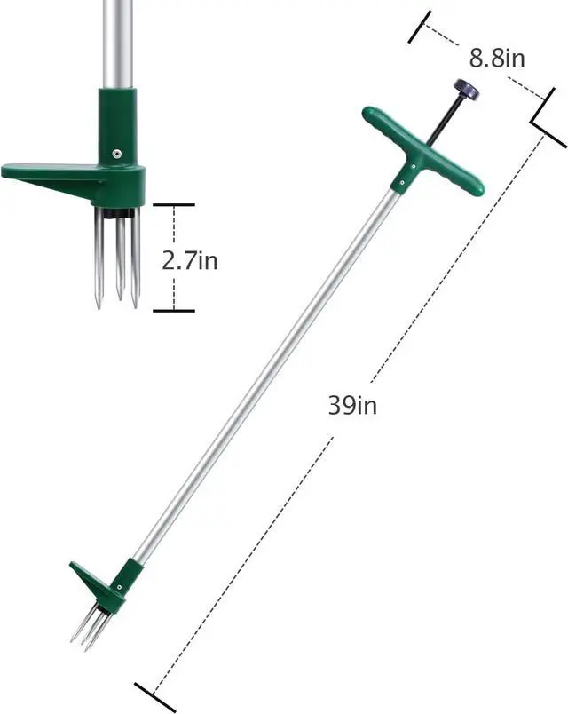 Alt view image 7 of 7 - Ohuhu Weed Puller Tool, Detachable Stand-Up Weed Puller Tool with Long Handle, Stainless Steel 3-Claw Weed Remover Tool, Easily Remove Weeds Without Bending, Pulling, Kneeling for Elder