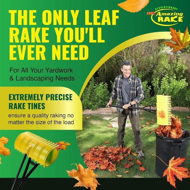 Alt view image 5 of 7 - Amazing Rake Back Saving Garden Rake  Leaf Rakes for Gardening  Leaf Picker Upper  Heavy Duty Leaves Claw & Rakes Lawns Garden Tool  Easy Leaf & Grass Grabber Without Bending Over  Green