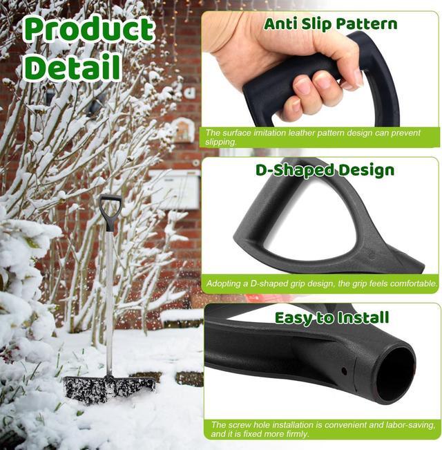 Alt view image 4 of 7 - MroMax 2Pcs Shovel D Grip Handle, 1-1/4" Inner Diameter 32mm PVC Spade Snow Shovel Replacement Handle Garden Accessories for Digging Raking Tool Black