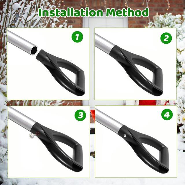 Alt view image 6 of 7 - MroMax 2Pcs Shovel D Grip Handle, 1-1/4" Inner Diameter 32mm PVC Spade Snow Shovel Replacement Handle Garden Accessories for Digging Raking Tool Black