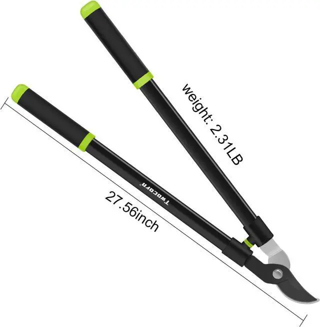Alt view image 3 of 7 - 28" Garden Bypass Lopper with Steel Blade, Tree Trimmer Branch Cutter for 1.5 Cutting Capacity