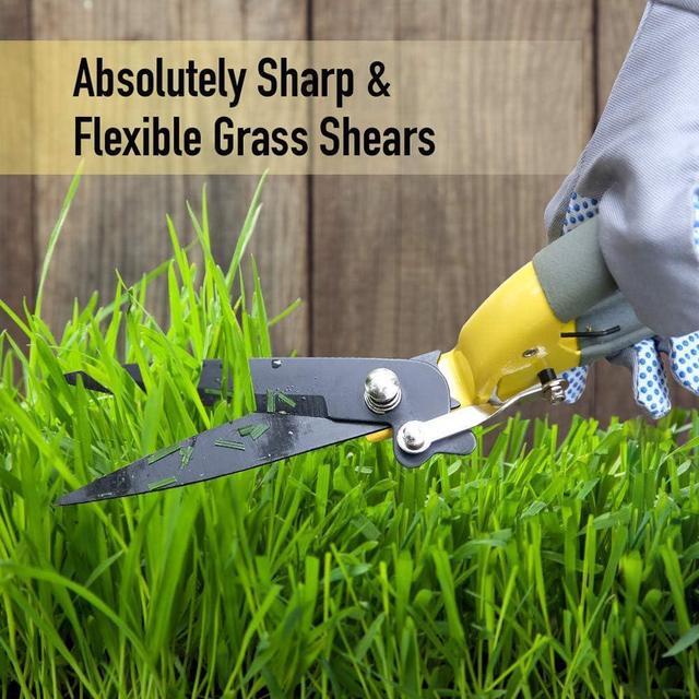 Alt view image 6 of 7 - Jardineer Grass Shears Handheld, Razorsharp Hand Grass Clippers, Non-Slip Grass Clippers & Shears, Grass Shears Manual for Lawn, Hand Shears and Clippers for Grass