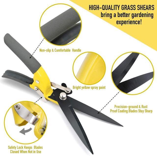 Alt view image 5 of 7 - Jardineer Grass Shears Handheld, Razorsharp Hand Grass Clippers, Non-Slip Grass Clippers & Shears, Grass Shears Manual for Lawn, Hand Shears and Clippers for Grass