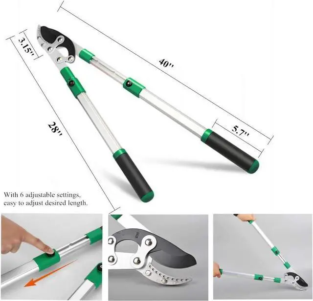 Alt view image 2 of 7 - SK5 High-Performance Compound Action Anvil Lopper,Chops Thick Branches with Ease,2 Inch Cutting Capacity,28inch-40inch Telescoping Lopper, Tree Trimmer with Sturdy&Comfortable handle(A