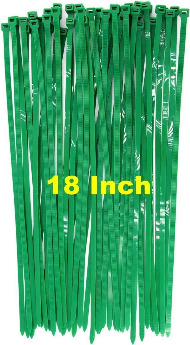 Main image of Outdoor Green 18 Inch Cable Ties 50 Pieces Heavy Duty 120 LBS Tensile Zip Ties, Festival Decoration Tools Gardening Hand-held, Super Strong Cable Management for Large Objects (50 Pack)