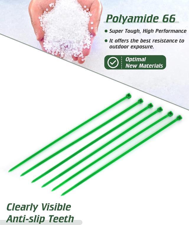 Alt view image 3 of 6 - Outdoor Green 18 Inch Cable Ties 50 Pieces Heavy Duty 120 LBS Tensile Zip Ties, Festival Decoration Tools Gardening Hand-held, Super Strong Cable Management for Large Objects (50 Pack)