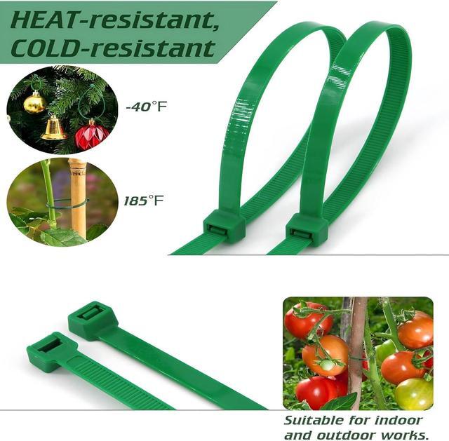 Alt view image 5 of 6 - Outdoor Green 18 Inch Cable Ties 50 Pieces Heavy Duty 120 LBS Tensile Zip Ties, Festival Decoration Tools Gardening Hand-held, Super Strong Cable Management for Large Objects (50 Pack)