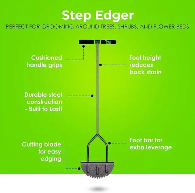 Alt view image 3 of 7 - Yard Butler Step Edger - Handy & Durable Gardening Tool for Perfect Lines - Lawn Step Edger with Ergonomic Upright Design & Sturdy Blades