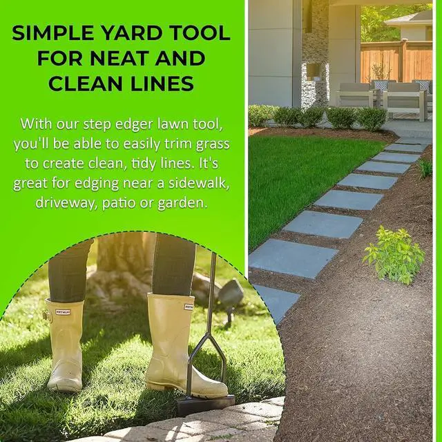 Alt view image 7 of 7 - Yard Butler Step Edger - Handy & Durable Gardening Tool for Perfect Lines - Lawn Step Edger with Ergonomic Upright Design & Sturdy Blades