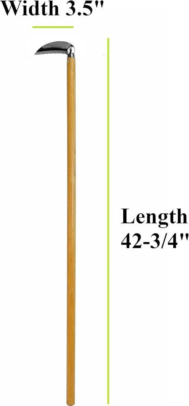 Alt view image 2 of 7 - Garden Hoe Long Handle 42-3/4" Heavy Duty Japanese Stainless Steel, Made in JAPAN, Weeding Sickle Tool, Stand Up Weeder Hand Tool