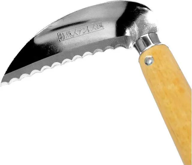 Alt view image 5 of 7 - Garden Hoe Long Handle 42-3/4" Heavy Duty Japanese Stainless Steel, Made in JAPAN, Weeding Sickle Tool, Stand Up Weeder Hand Tool