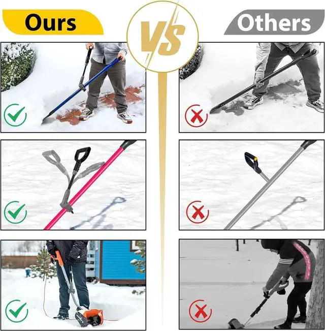 Alt view image 5 of 7 - Universal Shovel Handle, Strain-Reducing Elasticity Snow Shovel Handle Ergonomic Back Saver Attachment for Snow Shovels, Rakes, Weed Eater,String Trimmer, Gardening Tools