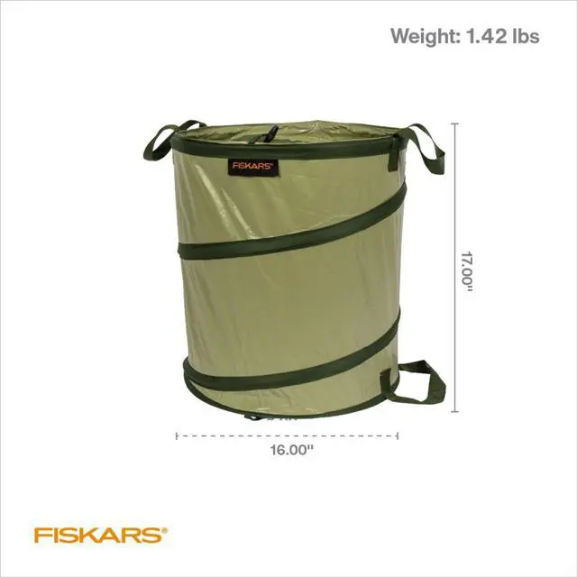 Alt view image 3 of 7 - Fiskars Kangaroo Collapsible Garden Bag for Yard Waste, 10 Gallon Reusable Container for Lawn Care and Gardening