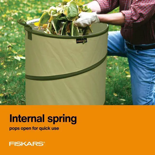 Alt view image 5 of 7 - Fiskars Kangaroo Collapsible Garden Bag for Yard Waste, 10 Gallon Reusable Container for Lawn Care and Gardening
