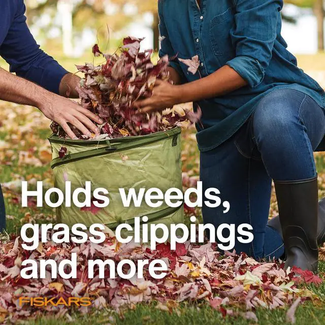 Alt view image 7 of 7 - Fiskars Kangaroo Collapsible Garden Bag for Yard Waste, 10 Gallon Reusable Container for Lawn Care and Gardening