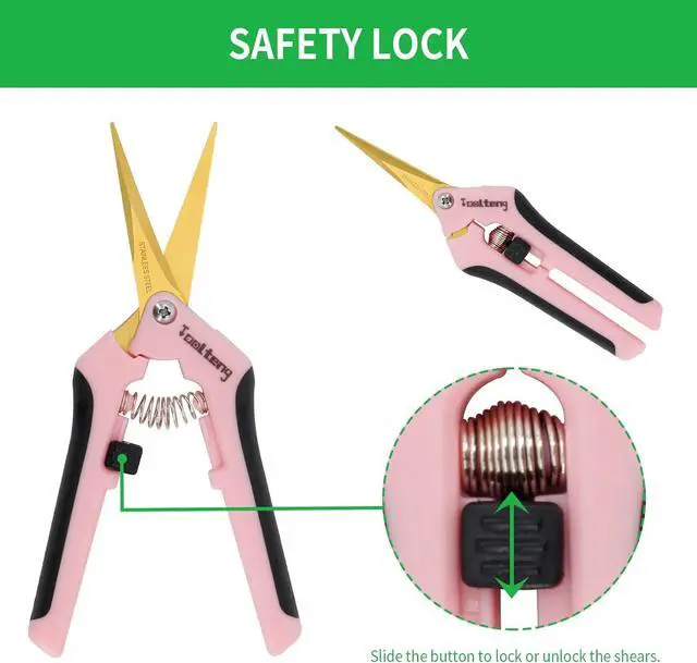 Alt view image 5 of 7 - 12 Packs Pruning Shears with Curved Blades, Garden Trimming Scissors, Gardening Hand Pruning Snips Titanium Coated Precision Bonsai Pruning Shears, Efficient Flower Cutters (Pink)
