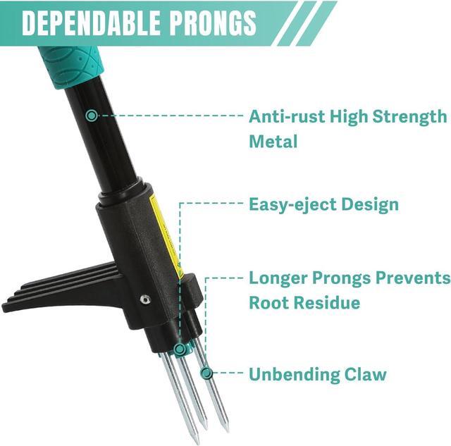 Alt view image 3 of 7 - Breeze Touch 39" Weed Pulling Tool, 3-Claw Detachable Weed Puller Tool with Long Handle, Heavy Duty Stand Up Weeder Weeding Tool for Lawn, Yard, Garden, Crabgrass, Dandelion Picker, Weed Remover