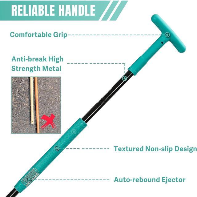 Alt view image 4 of 7 - Breeze Touch 39" Weed Pulling Tool, 3-Claw Detachable Weed Puller Tool with Long Handle, Heavy Duty Stand Up Weeder Weeding Tool for Lawn, Yard, Garden, Crabgrass, Dandelion Picker, Weed Remover