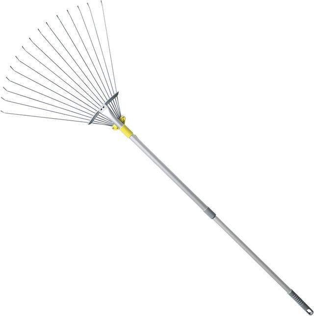Alt view image 3 of 7 - JARDINEER Adjustable Metal Leaf Rake, for Leaves Shrubs and Small Areas in Garden, Yard, Lawn, with Expandable Head 7-23", for Men Women Kids