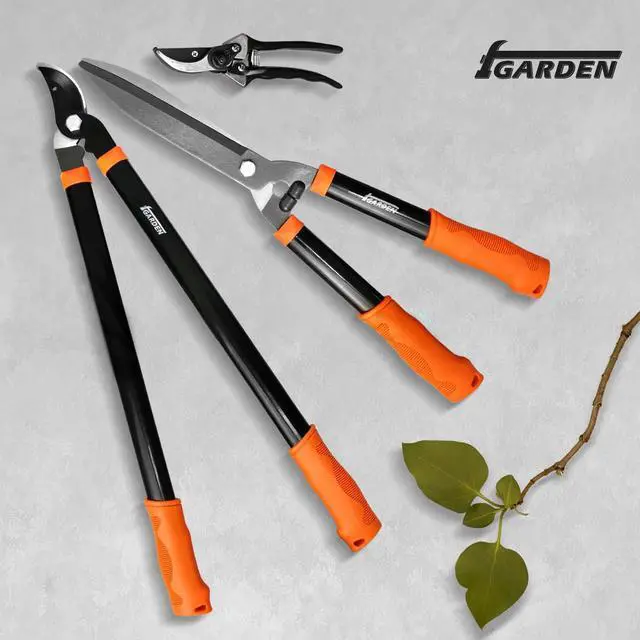Alt view image 6 of 6 - 3 Piece Combo Garden Tool Set with Lopper, Hedge Shears and Pruner Shears, Tree & Shrub Care Kit