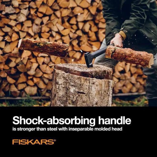 Alt view image 5 of 7 - Fiskars X25 Splitting Axe, 28" Wood Splitting Axe for Medium to Large Size Logs with Shock Absorbing Handle and Sheath, Split Firewood, Forged Steel Blade, Bushcraft Gear and Camping Hatchet