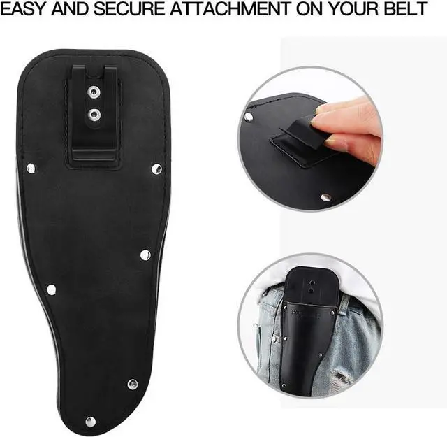 Alt view image 6 of 7 - Garden Pruner Sheath, Pruner Holster, Premium PU Leather Holster Protective Case Cover Scabbard for Gardening Pruning Shears Scissor - Black