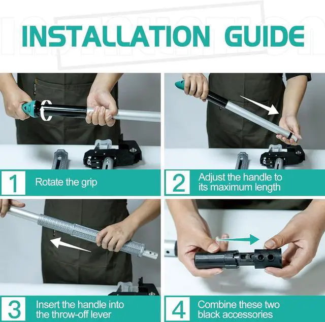 Alt view image 6 of 7 - Breeze Touch 46" Weed Pulling Tool, 4-Claw Detachable Weed Puller Tool with Long Handle Adjustable, Heavy Duty Stand Up Weeder Weeding Tool for Lawn, Yard, Garden, Dandelion Picker, Weed Remover
