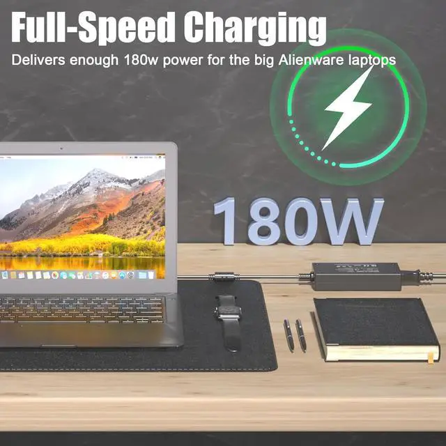 Alt view image 2 of 6 - 180W Laptop Charger Compatible with Dell Inspiron One 2350 2320 Precision 15 17 7560 7510 7520 7530 7550 3530 7710 7730 5530 M4600 M4700 M4800 G7 G5 G3 7577 5515 Game Computer Power Adapter DA180PM111