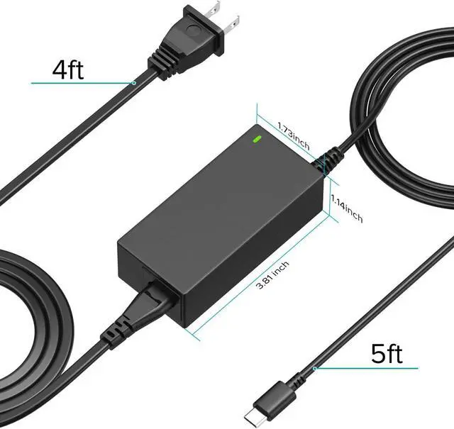 Alt view image 6 of 7 - Powseed 65W USB C Laptop Charger for Lenovo Thinkpad Yoga Chromebook T14 T15 E14 E15 X1Carbon X13 ADLX65YDC2A ADLX65YLC2D ADLX65YDC3A ADLX65YDC2D 65 Watt Fast Type C Power Adapter