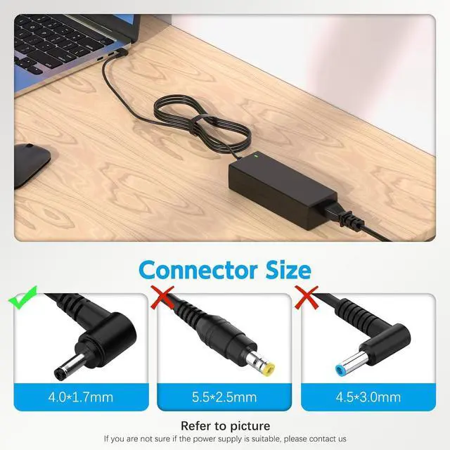 Alt view image 5 of 7 - 65W Laptop Charger for Lenovo IdeaPad 1 3 5; IdeaPad 110 110S 310 320 330 330s 510 520 530s 710s AC Adapter; IdeaPad S145 S340 S540 L340 Power Supply Cord 4.0mm