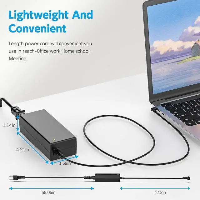 Alt view image 7 of 7 - 65W Laptop Charger for Lenovo IdeaPad 1 3 5; IdeaPad 110 110S 310 320 330 330s 510 520 530s 710s AC Adapter; IdeaPad S145 S340 S540 L340 Power Supply Cord 4.0mm
