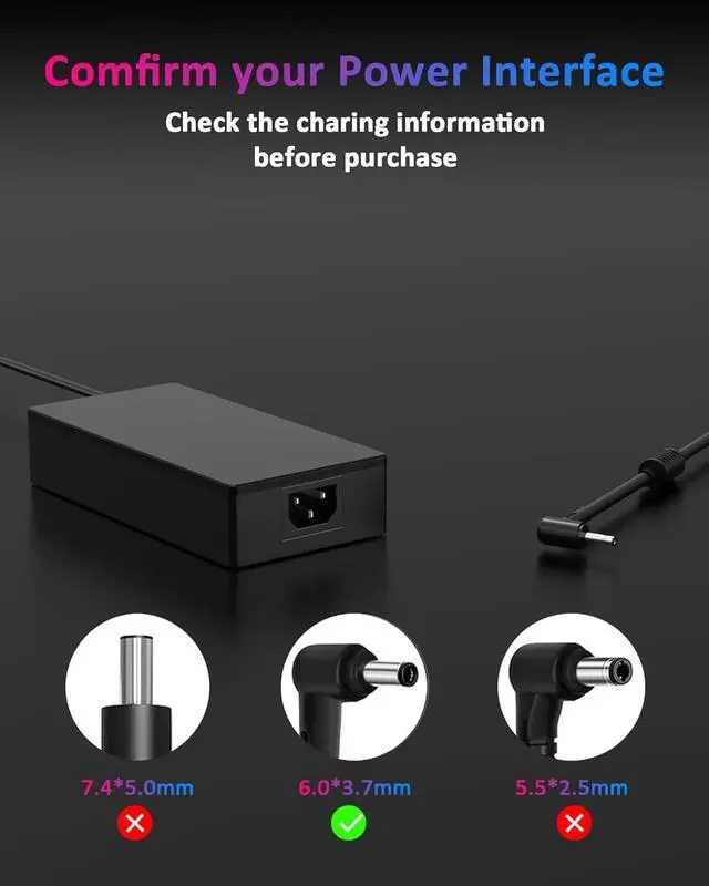 Alt view image 3 of 7 - 200W Gaming Laptop Charger ADP-200JB D for Asus Rog Zephyrus G15 2021 GA503QM GA503QS GA503 ROG Strix G15 G17 G513 G513QE G713 TUF Gaming A15 A17 F17 TUF Dash F15 FX516PR Power Adapter
