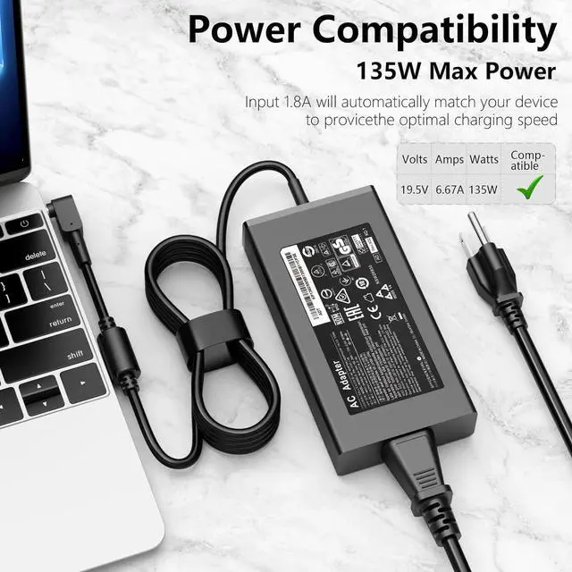 Alt view image 6 of 7 - 135W AC Charger Compatible with Acer Nitro 5 Series Laptop Charger