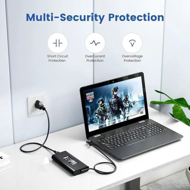 Alt view image 3 of 6 - 200W AC Charger for HP Omen Victus Series Gaming Laptop ZBook 17 G5 Fury 16 G9 G10 G11 Fit for HP TPN-DA10, L00818-850, L00895-003, ADP-200HB B, W2F75AA, TPN-LA21, TPN-LA20 19.5V 10.3A Power Adapter