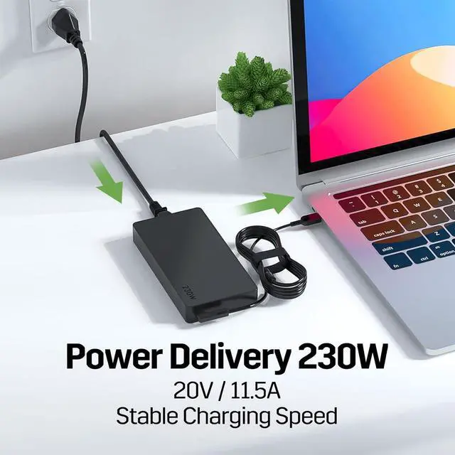 Alt view image 2 of 7 - 230W 20V 11.5A Laptop Charger Replacement for Lenovo Legion 5 7 5P C7 S7 Y740 Y730 Y545 Y540 Y900 Y910 Y920 Y7000, Thinkpad P1 P16 P72, ADL230NLC3A ADL230SCC3A ADL230NDC3A 02DL144 AC Power Adapter