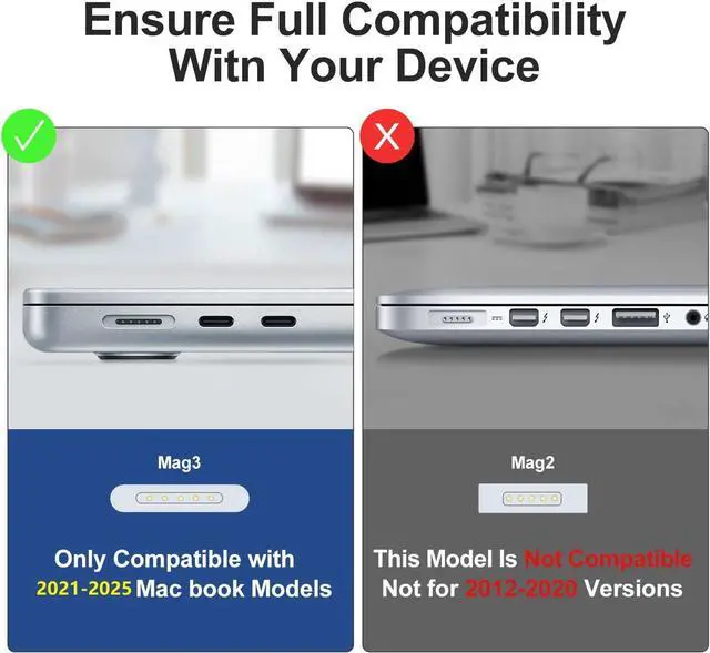 Alt view image 2 of 7 - 140W Charger for MacBook Pro 16 14 inch Mac Air 15 13 inch 2025 2024 2023 2022 2021 M1 M2 M3 M4Original Quality 140W USB C Fast Charger with 6.6FT USB Type C to Magnetic 3 Cable for MacBook Pro Air