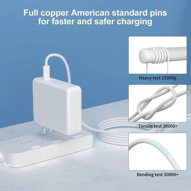 Alt view image 5 of 7 - 140W Charger for MacBook Pro 16 14 inch Mac Air 15 13 inch 2025 2024 2023 2022 2021 M1 M2 M3 M4Original Quality 140W USB C Fast Charger with 6.6FT USB Type C to Magnetic 3 Cable for MacBook Pro Air