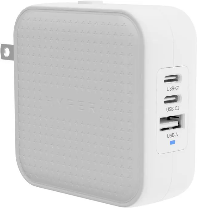 Main image of Hyper Juice 70W USB C Charger Block Portable Charger - Tri-Port GaN Charger for iPhone, iPad, MacBook, Smartphone, & Laptop - Compact Type C Charger Fast Charging Phone Charger for 3 Devices (White)