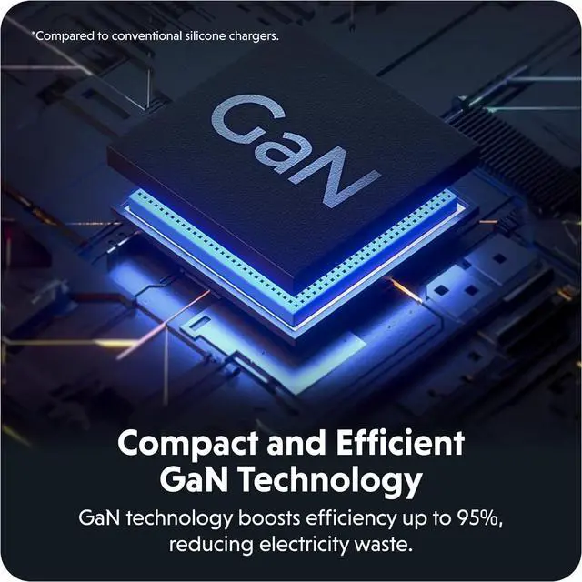 Alt view image 6 of 7 - Hyper Juice 70W USB C Charger Block Portable Charger - Tri-Port GaN Charger for iPhone, iPad, MacBook, Smartphone, & Laptop - Compact Type C Charger Fast Charging Phone Charger for 3 Devices (White)