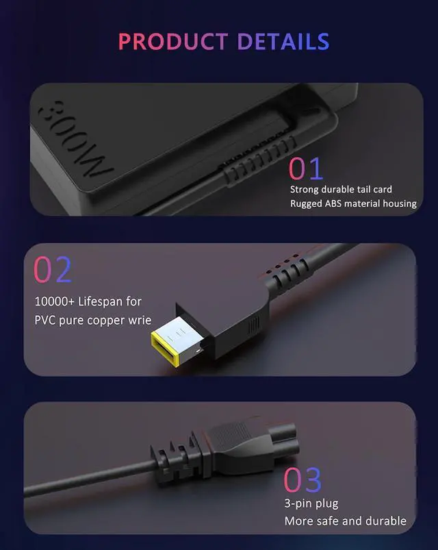 Alt view image 5 of 7 - 230W Laptop Charger for Lenovo