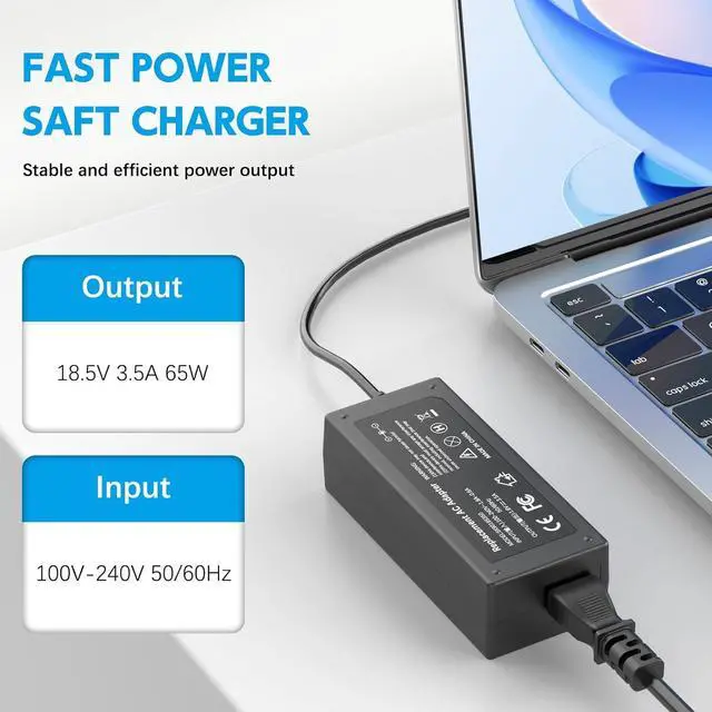 Alt view image 2 of 7 - DV6000 DV6500 DV6700 Laptop Charger for HP Pavilion DV1000 DV2000 DV4000 DV5000 DV8000 DV9000 DV9500 Series; Compaq Presario A900 C300 C500 Compaq Presario 510 515 610 C700 F500 F700 AC Adapter