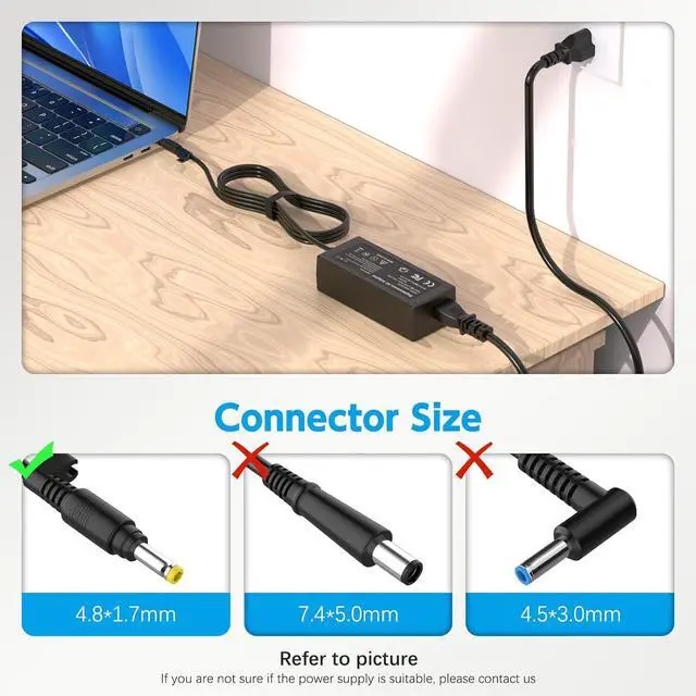 Alt view image 5 of 7 - DV6000 DV6500 DV6700 Laptop Charger for HP Pavilion DV1000 DV2000 DV4000 DV5000 DV8000 DV9000 DV9500 Series; Compaq Presario A900 C300 C500 Compaq Presario 510 515 610 C700 F500 F700 AC Adapter