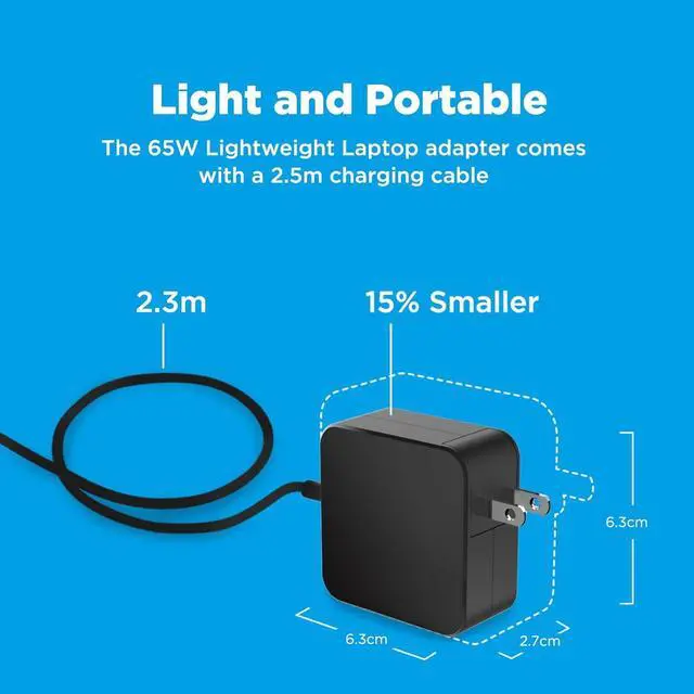 Alt view image 6 of 7 - Innergie T6 65W Universal Laptop Charger Power Adapter with 100W C-Converter Cable - Compatible with Most Laptop Brands and USB-C Devices. (Delta Electronics)