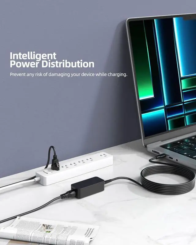 Alt view image 7 of 7 - Fast Charger for HP Chromebook X360 14 14-CA051WM 14-CA052WM 14-CA091WM CA061DX 14-CA0061DX 14-CA060NR 14-CA043CL 14-CA020NR Laptop, (UL Certified Safety) with USB C, 45W